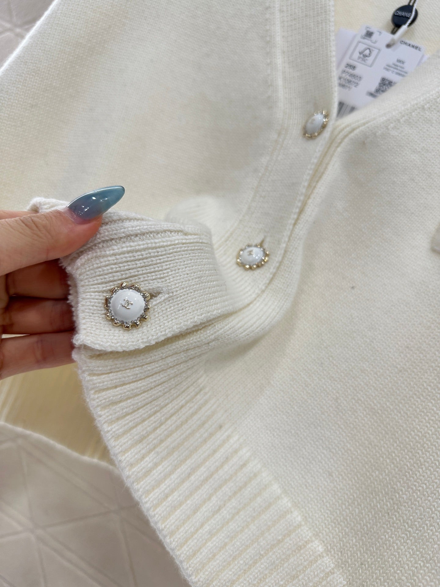 Double C heart letter knitted cardigan