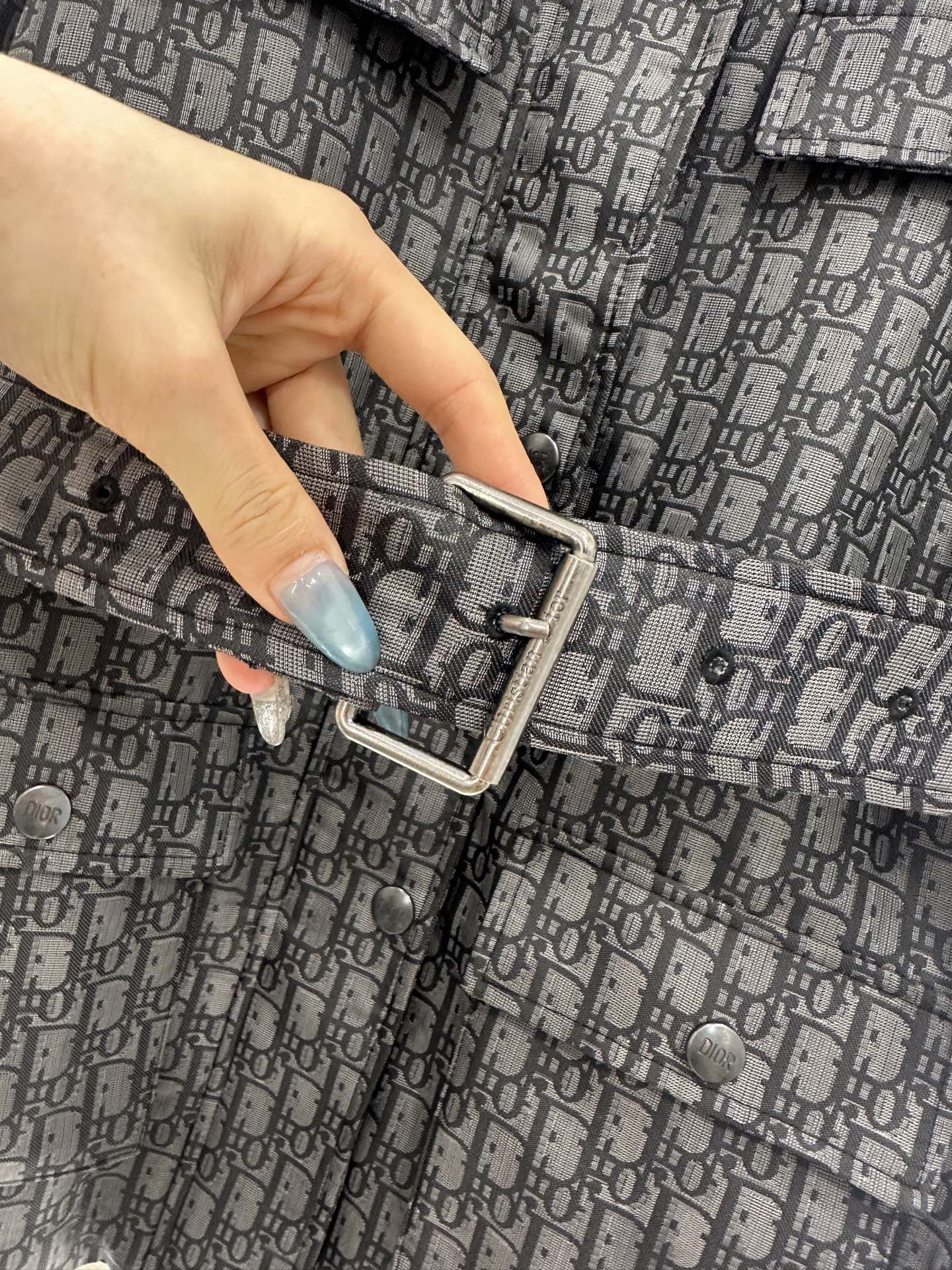 Hooded waistband jacquard jacket