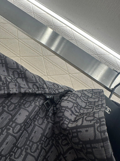 Hooded waistband jacquard jacket