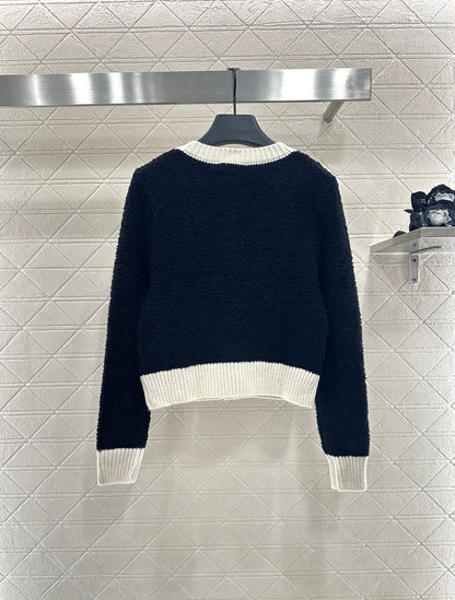 Color blocking pocket knitted cardigan