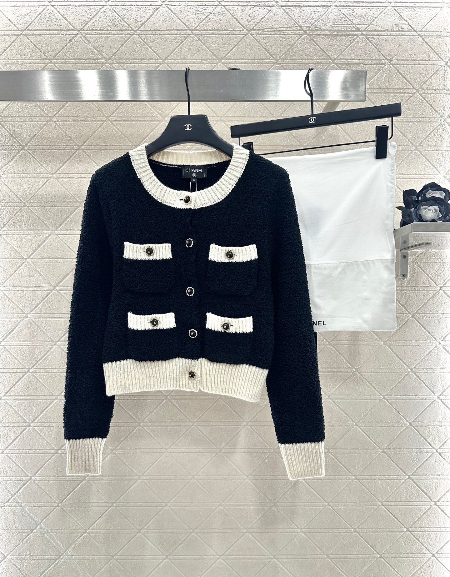 Color blocking pocket knitted cardigan