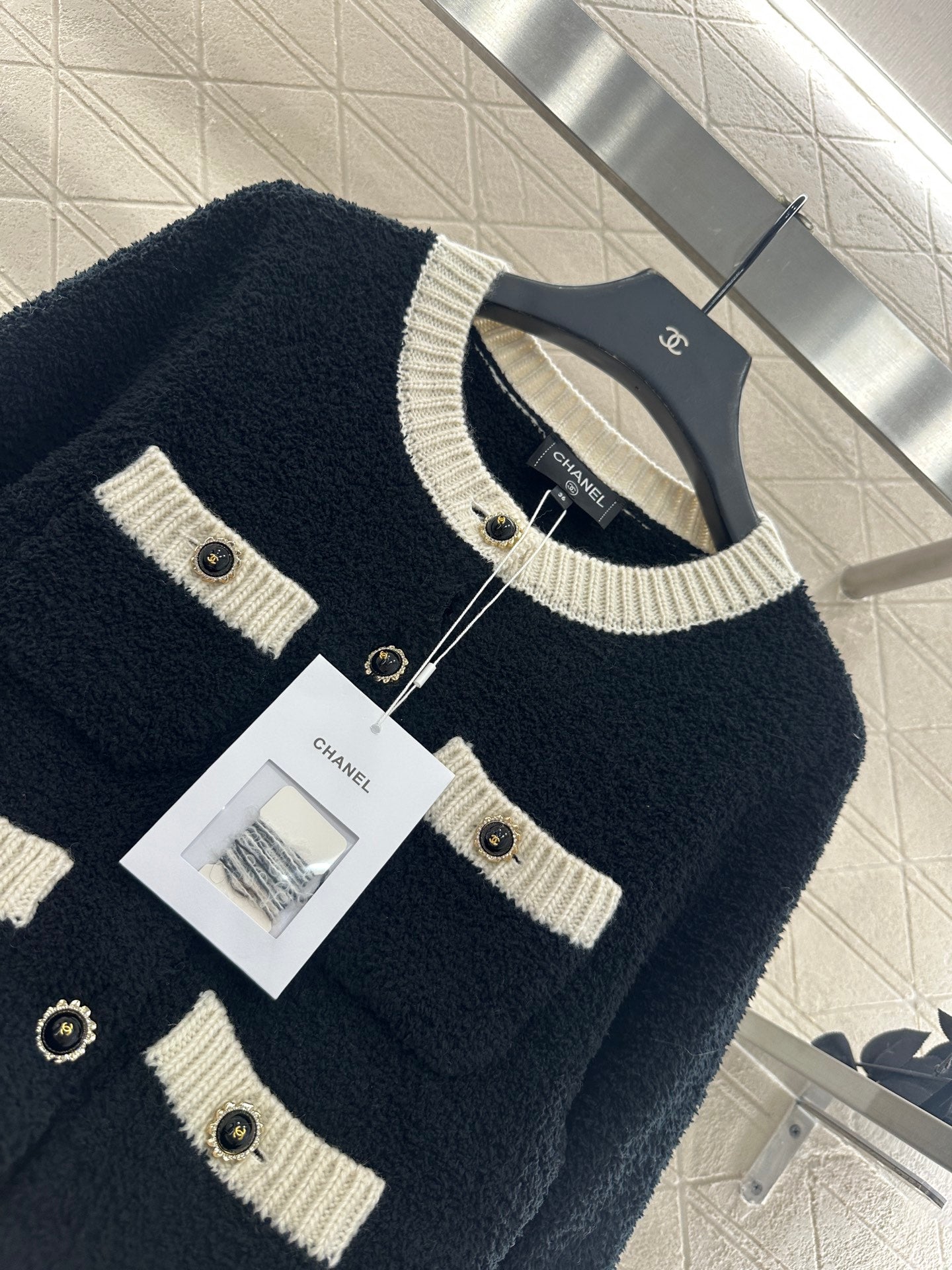 Color blocking pocket knitted cardigan