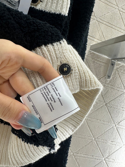 Color blocking pocket knitted cardigan