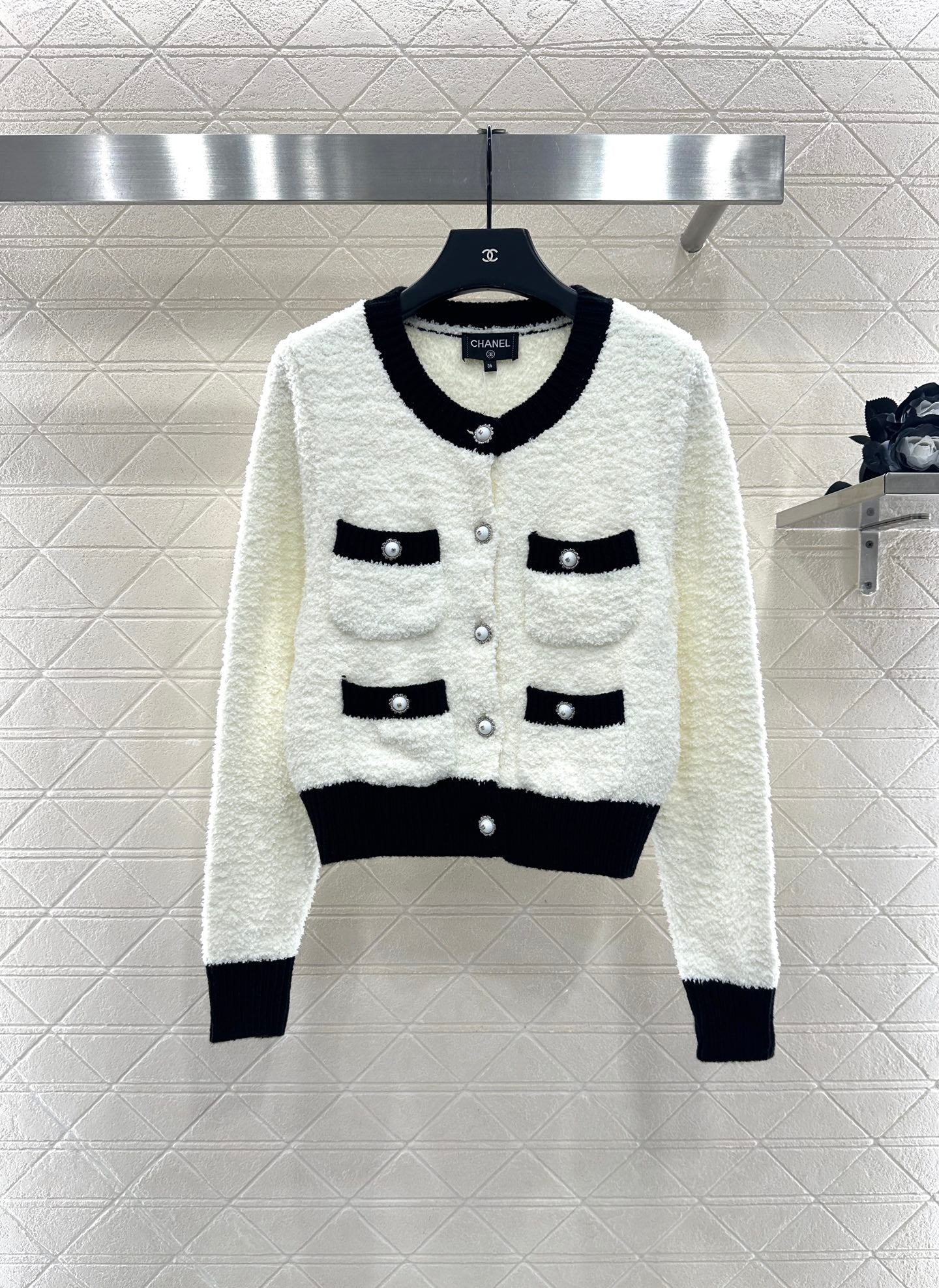 Color blocking pocket knitted cardigan