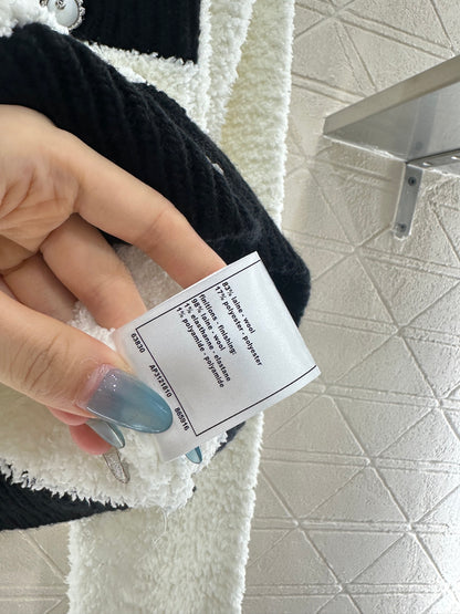 Color blocking pocket knitted cardigan