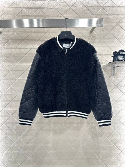 Teddy plush cotton jacket baseball jacket