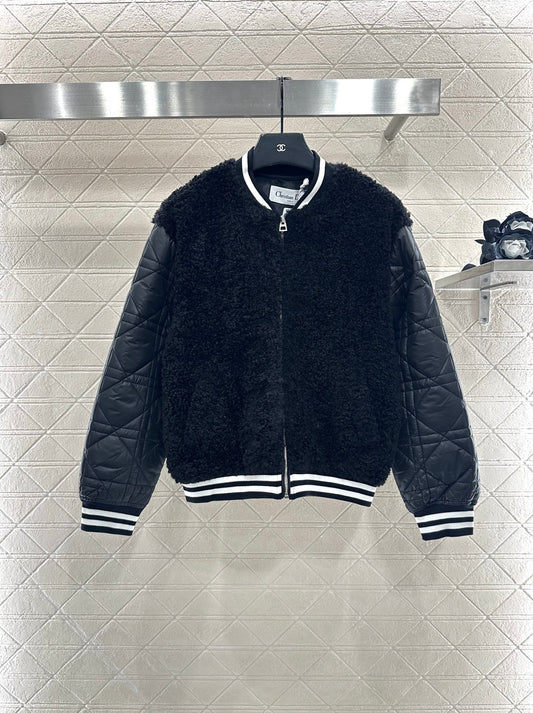 Teddy plush cotton jacket baseball jacket