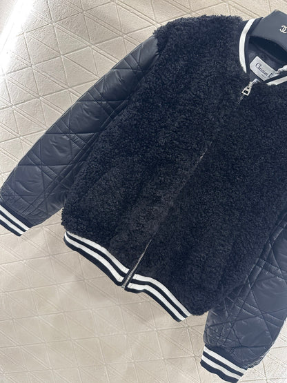 Teddy plush cotton jacket baseball jacket