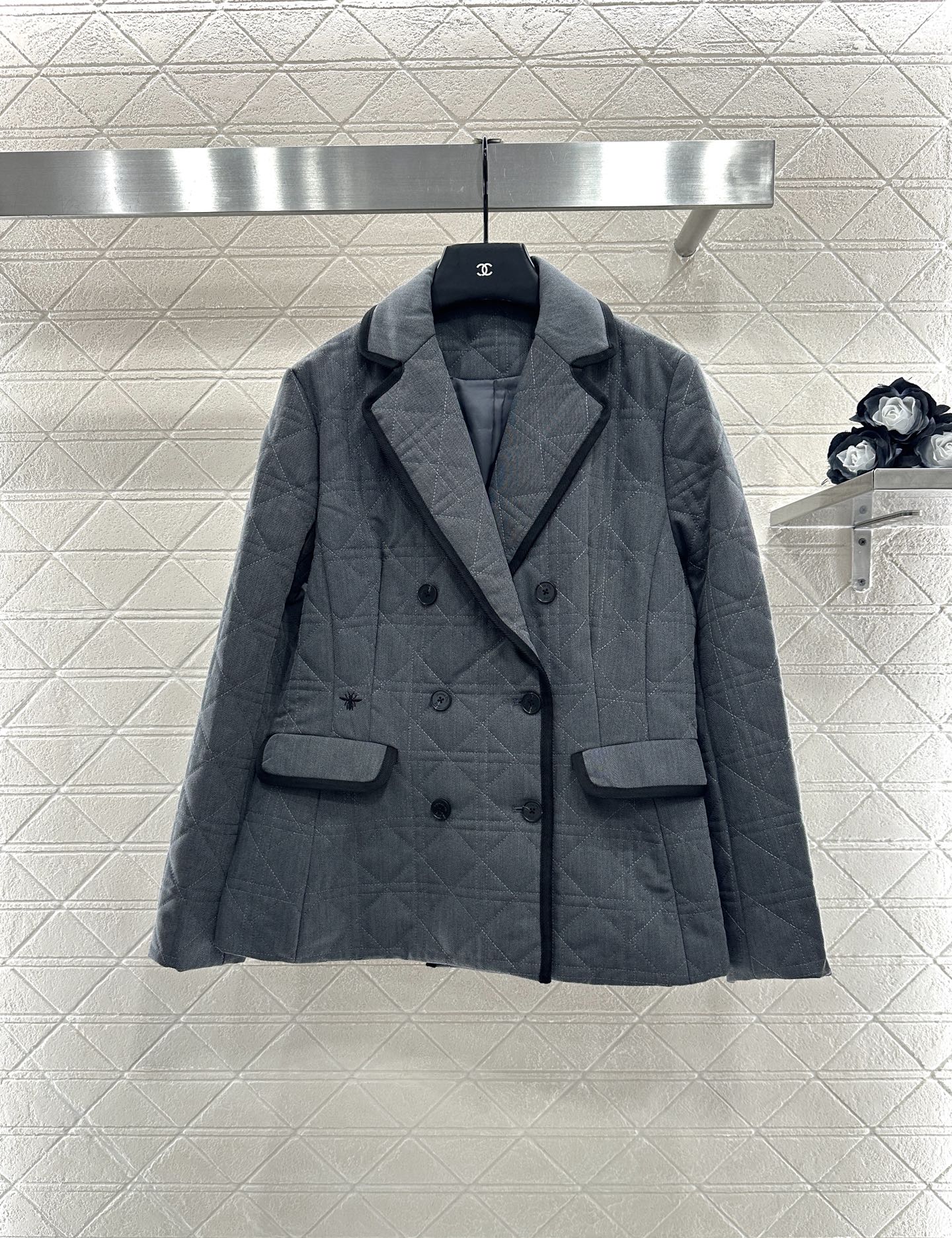 Collar rattan plaid suit cotton jacket