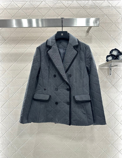 Collar rattan plaid suit cotton jacket