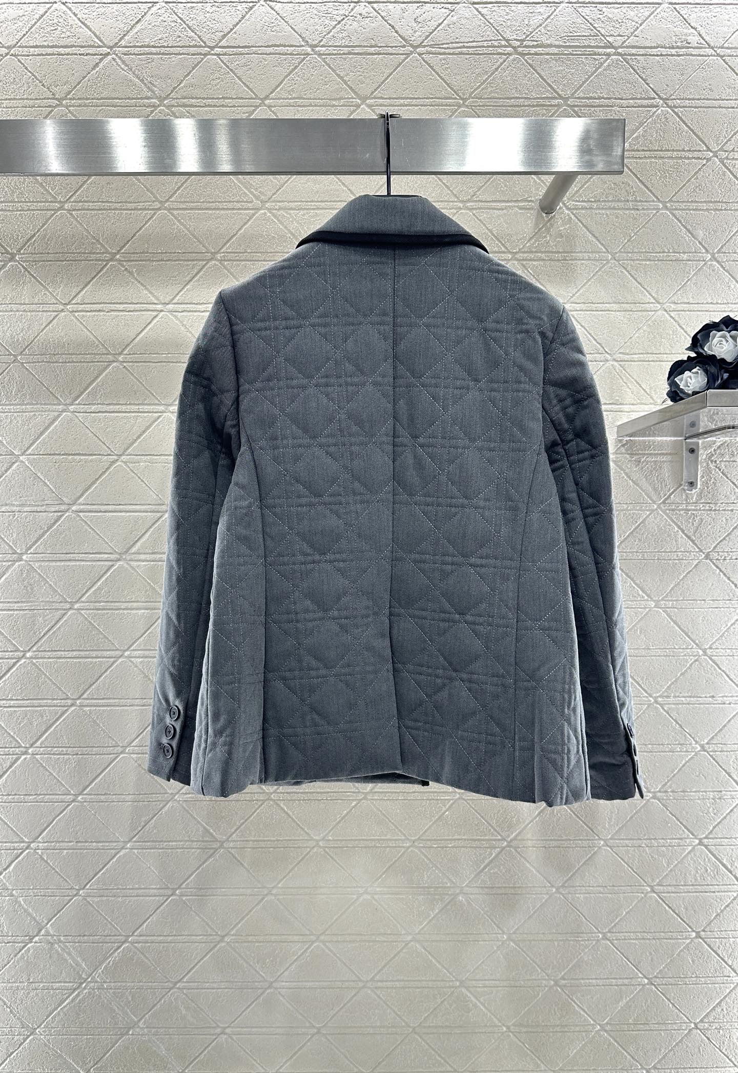 Collar rattan plaid suit cotton jacket