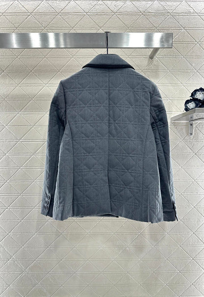 Collar rattan plaid suit cotton jacket