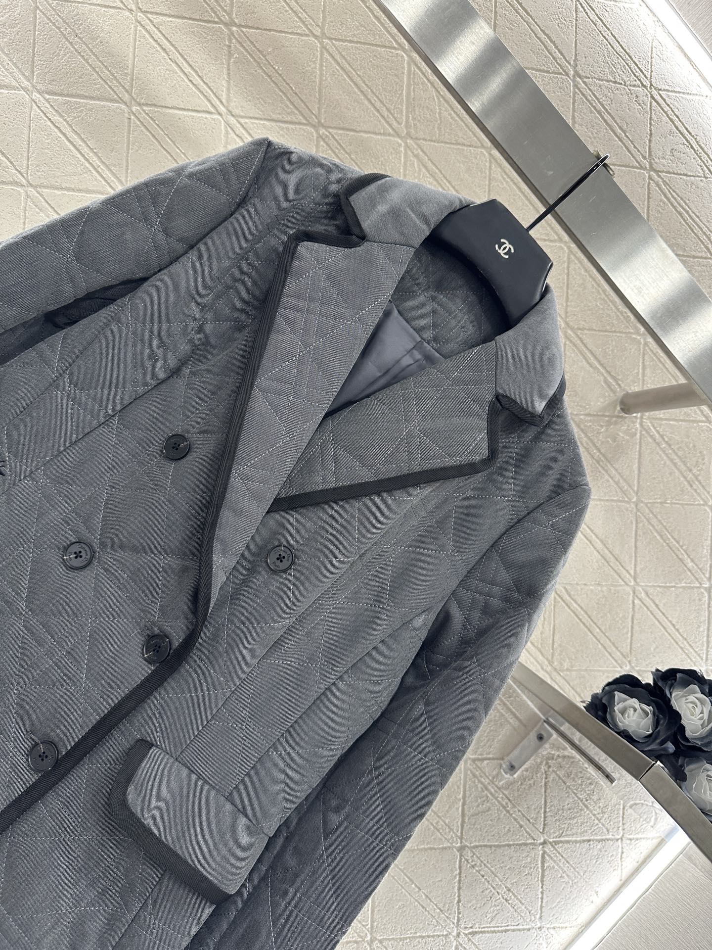 Collar rattan plaid suit cotton jacket