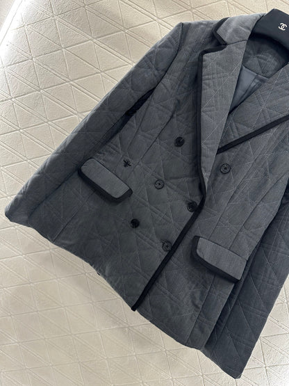 Collar rattan plaid suit cotton jacket