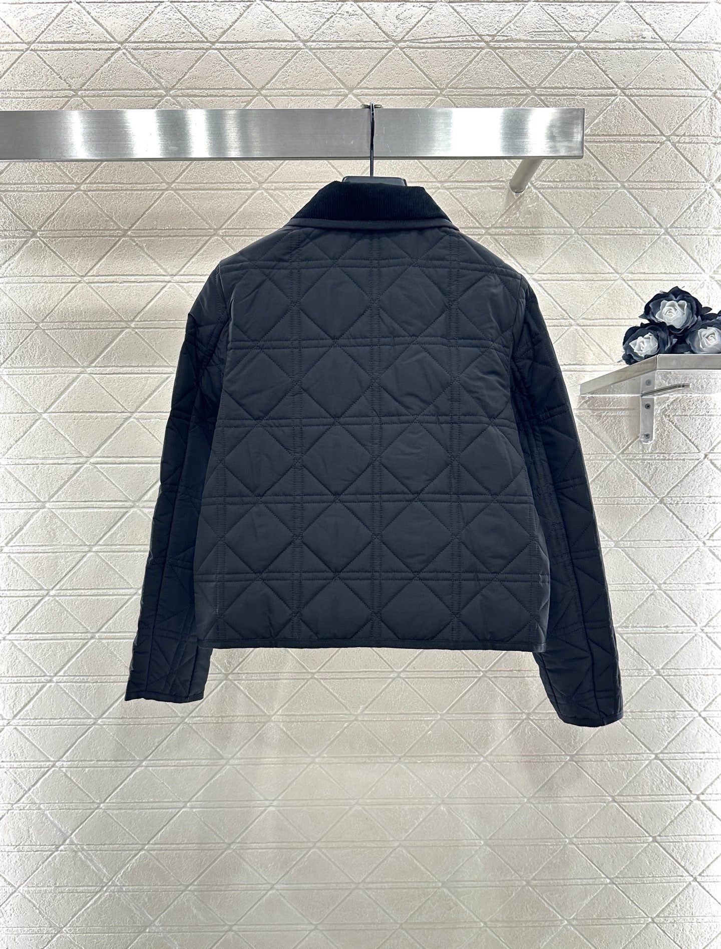 Corduroy rattan plaid cotton jacket