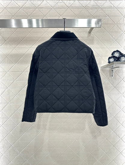 Corduroy rattan plaid cotton jacket