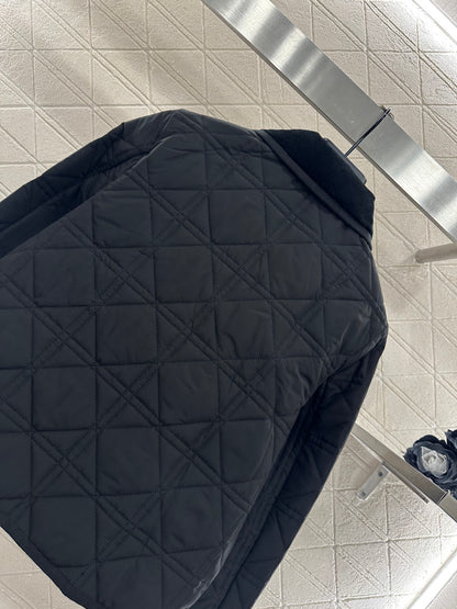 Corduroy rattan plaid cotton jacket