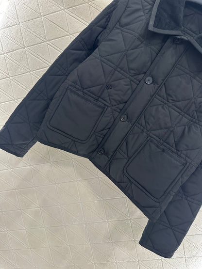 Corduroy rattan plaid cotton jacket