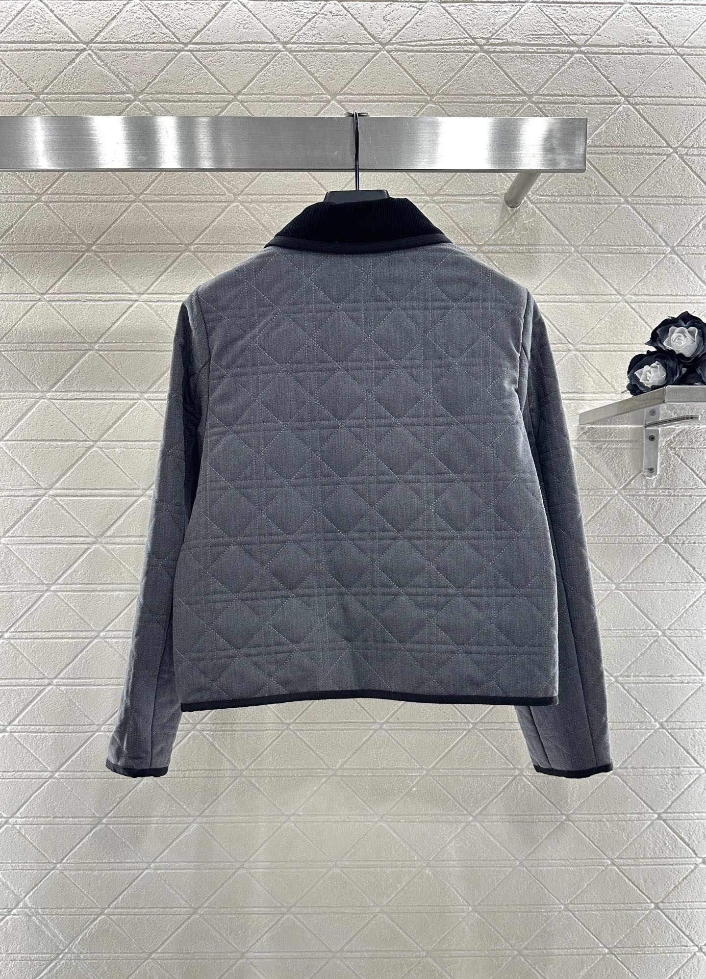 Corduroy rattan plaid cotton jacket