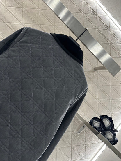 Corduroy rattan plaid cotton jacket