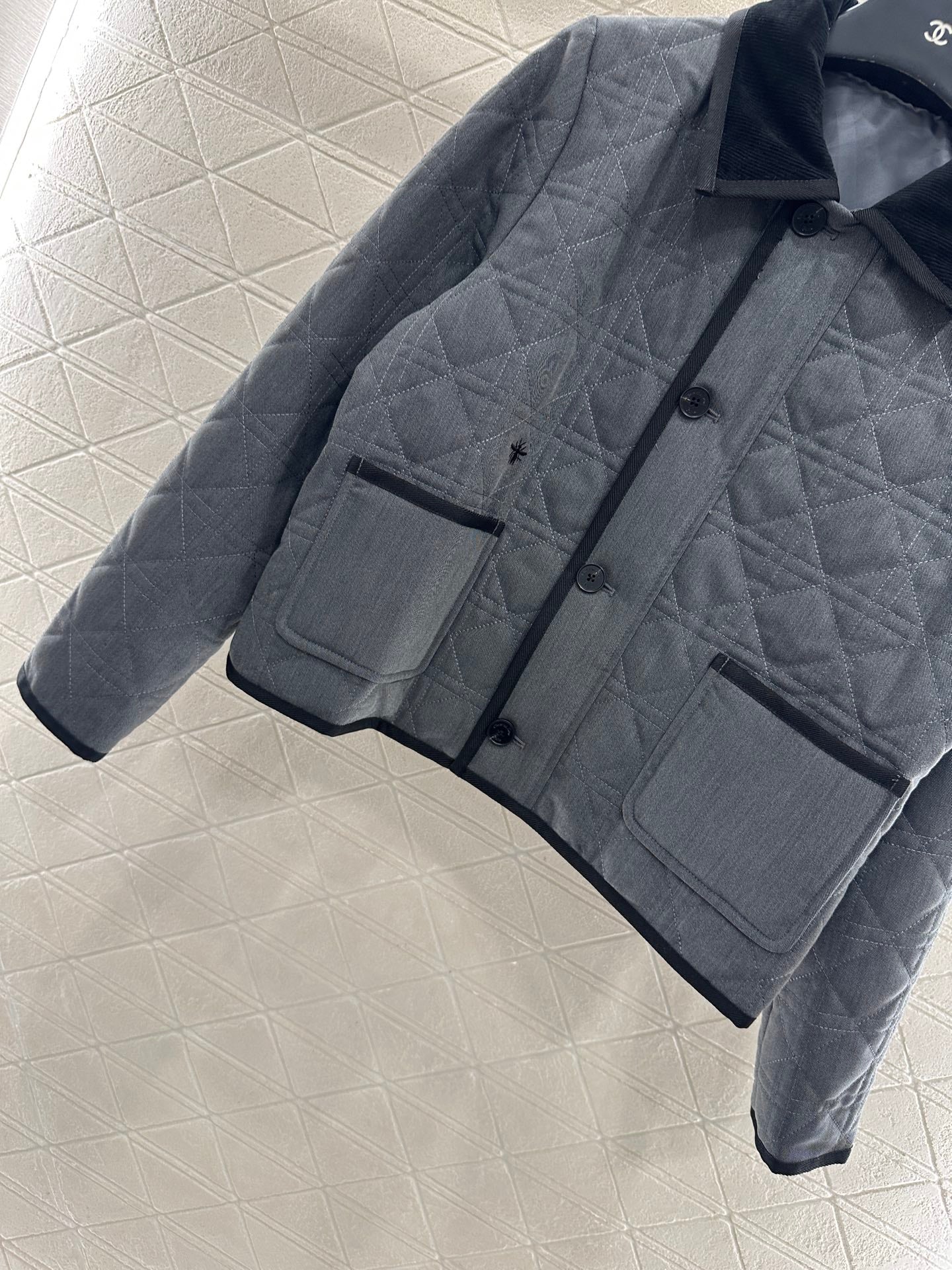 Corduroy rattan plaid cotton jacket