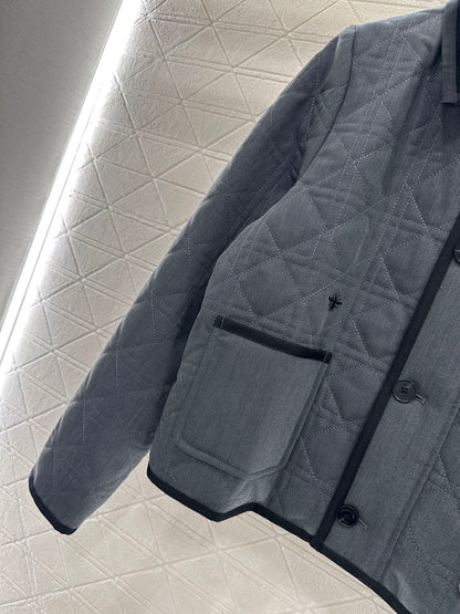 Corduroy rattan plaid cotton jacket