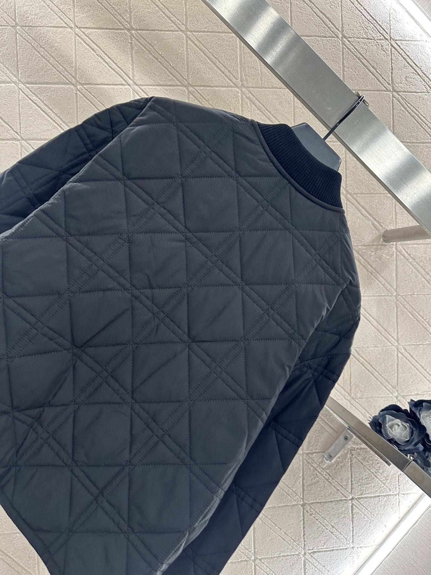 V-neck edging rattan plaid jacket cotton jacket