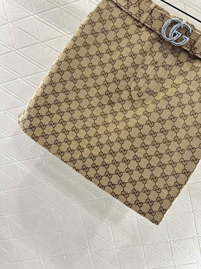 Jacquard belt short skirt