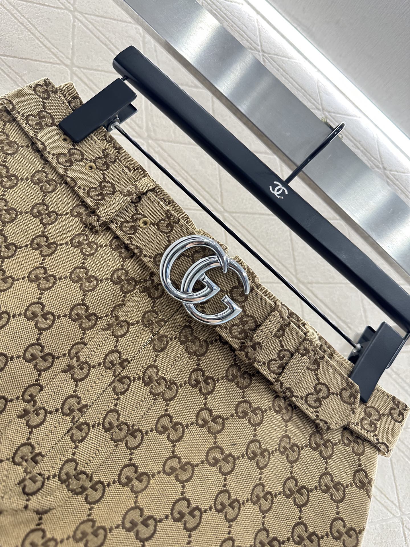 Jacquard belt short skirt