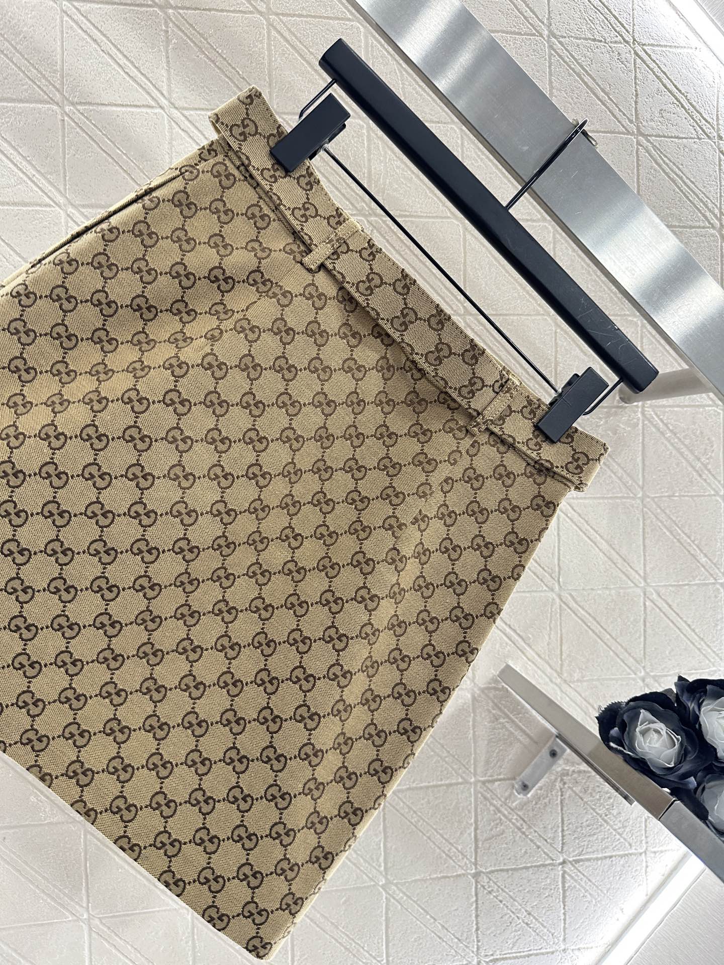 Jacquard belt short skirt