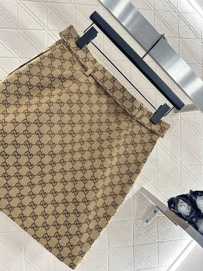 Jacquard belt short skirt