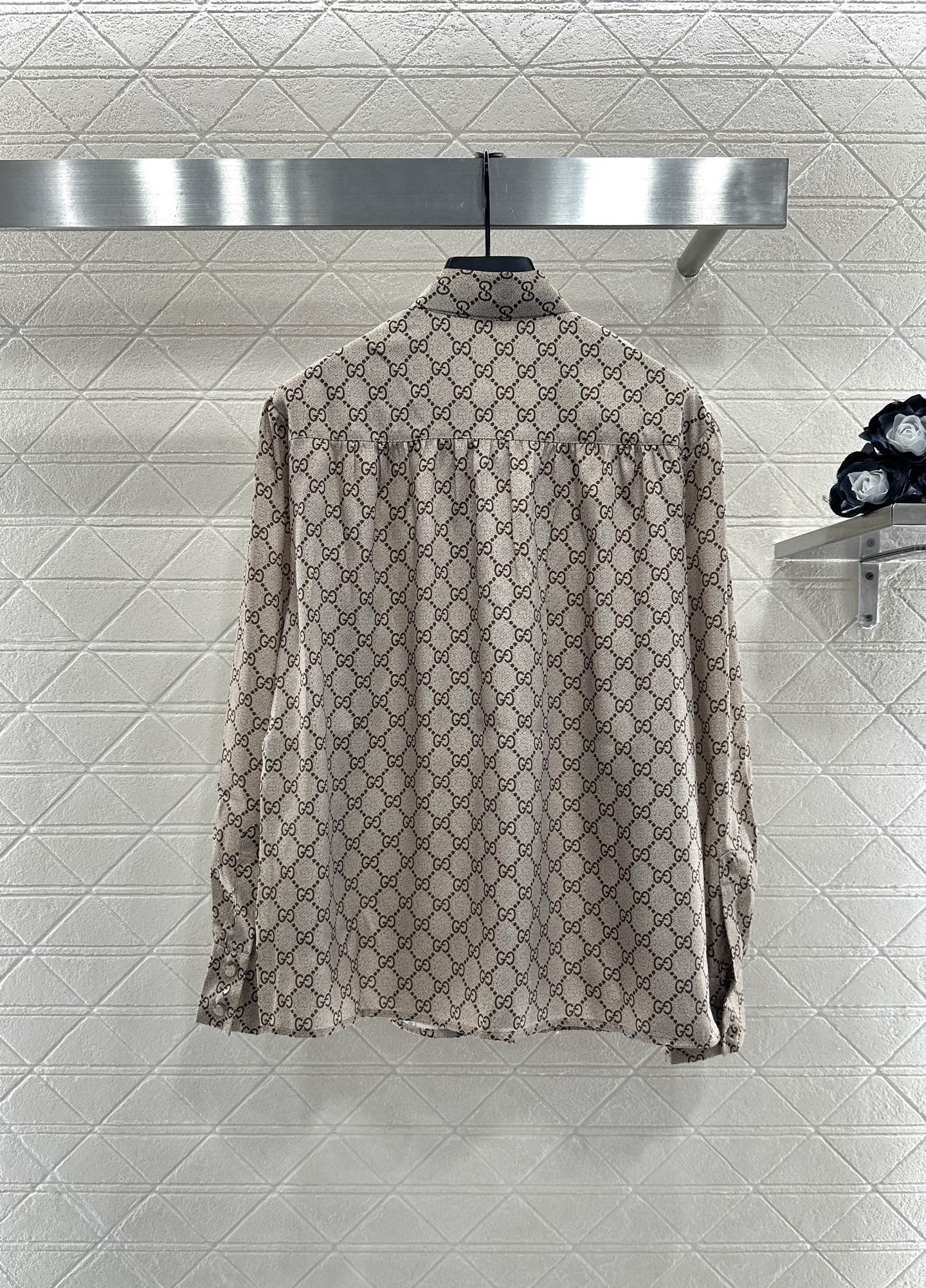 Lace up printed shirt