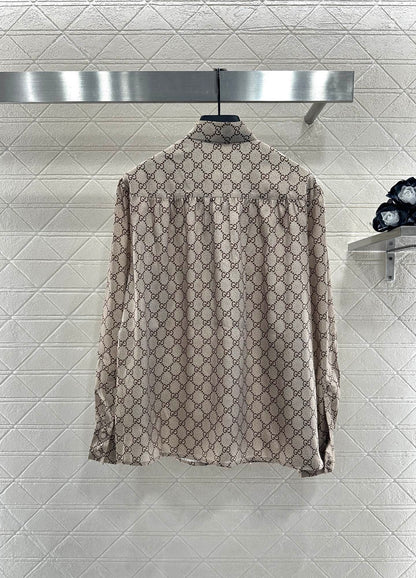 Lace up printed shirt