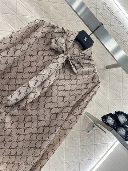 Lace up printed shirt