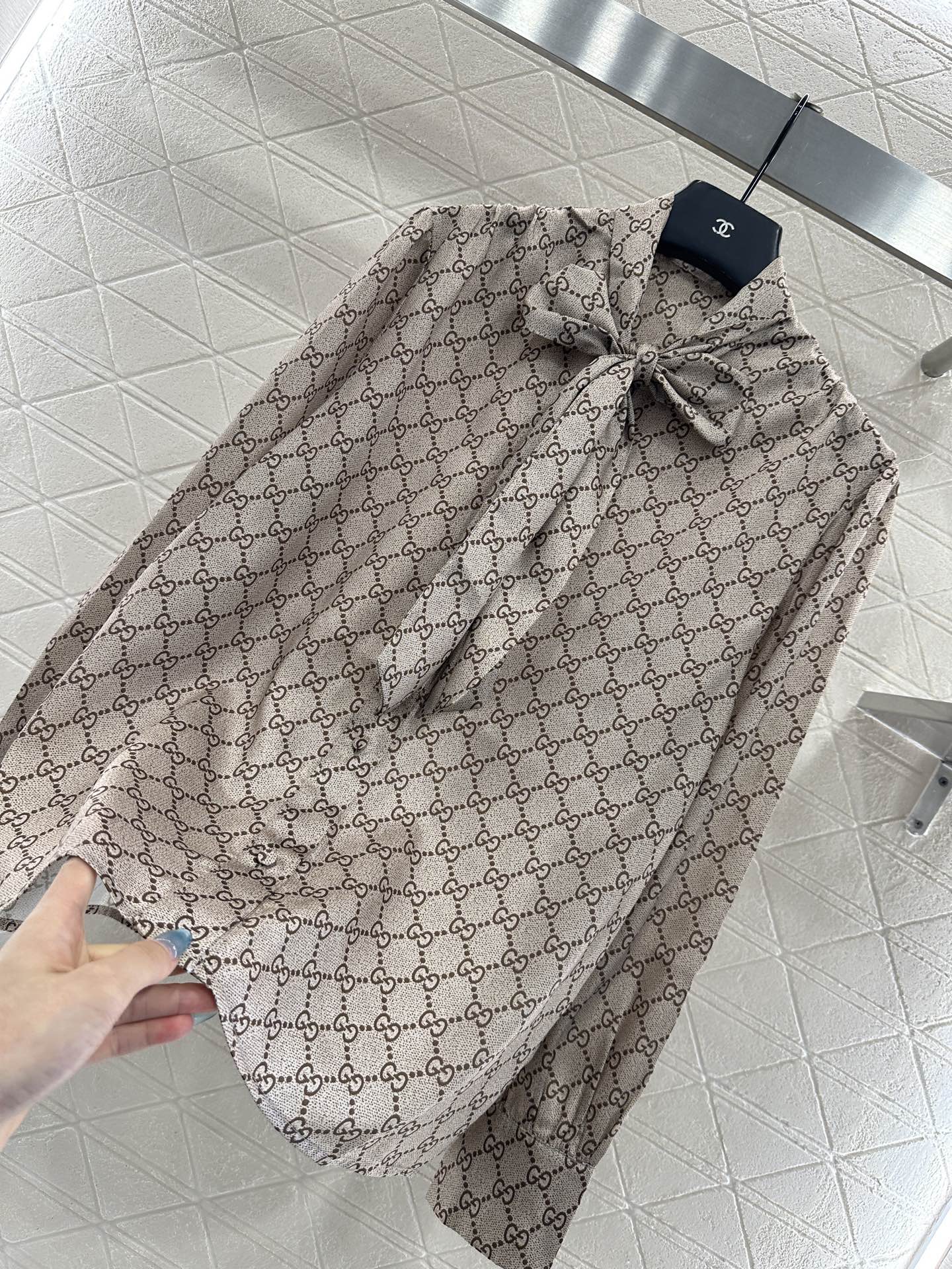 Lace up printed shirt