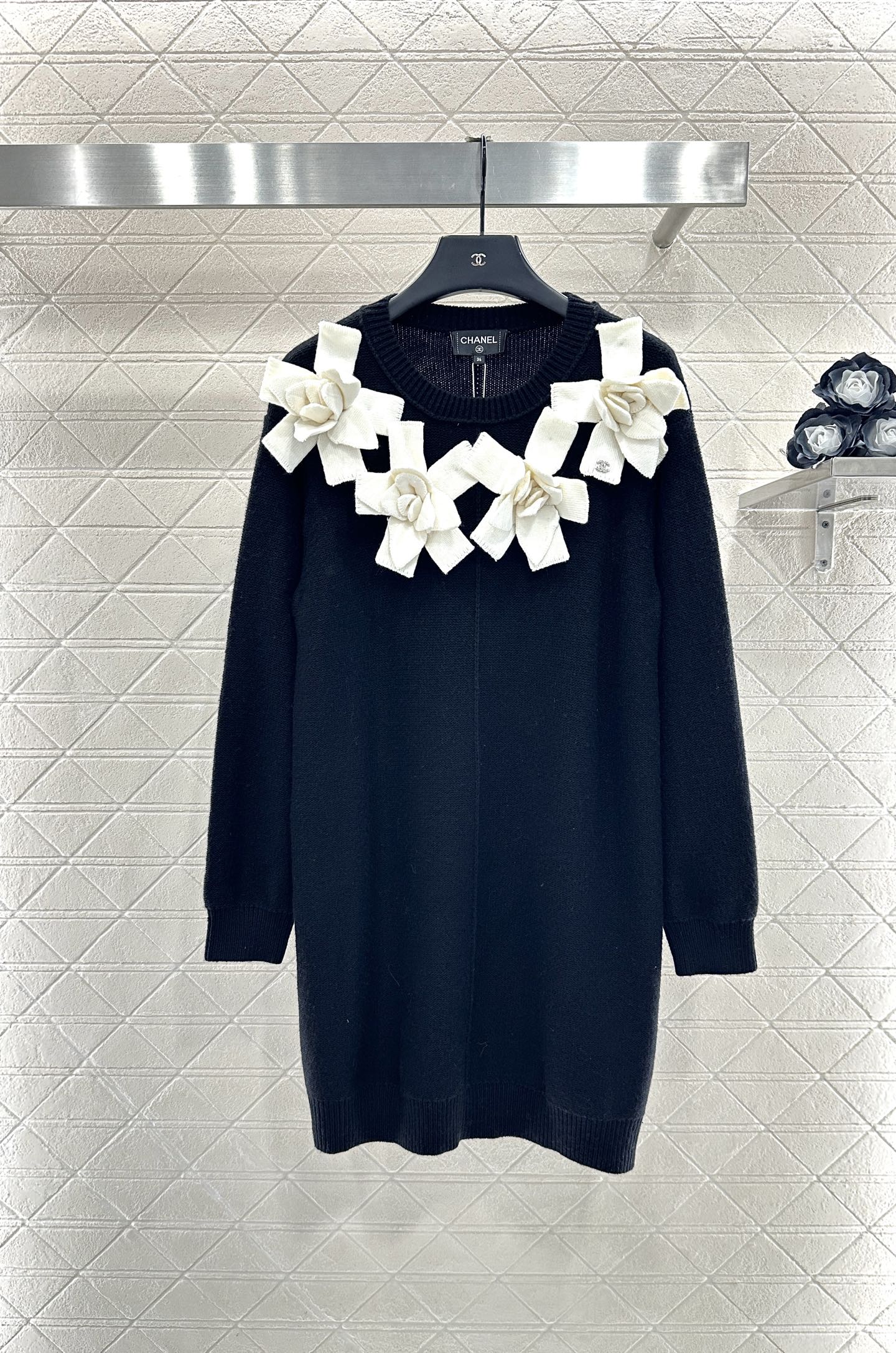 3D Camellia Knitted Dress