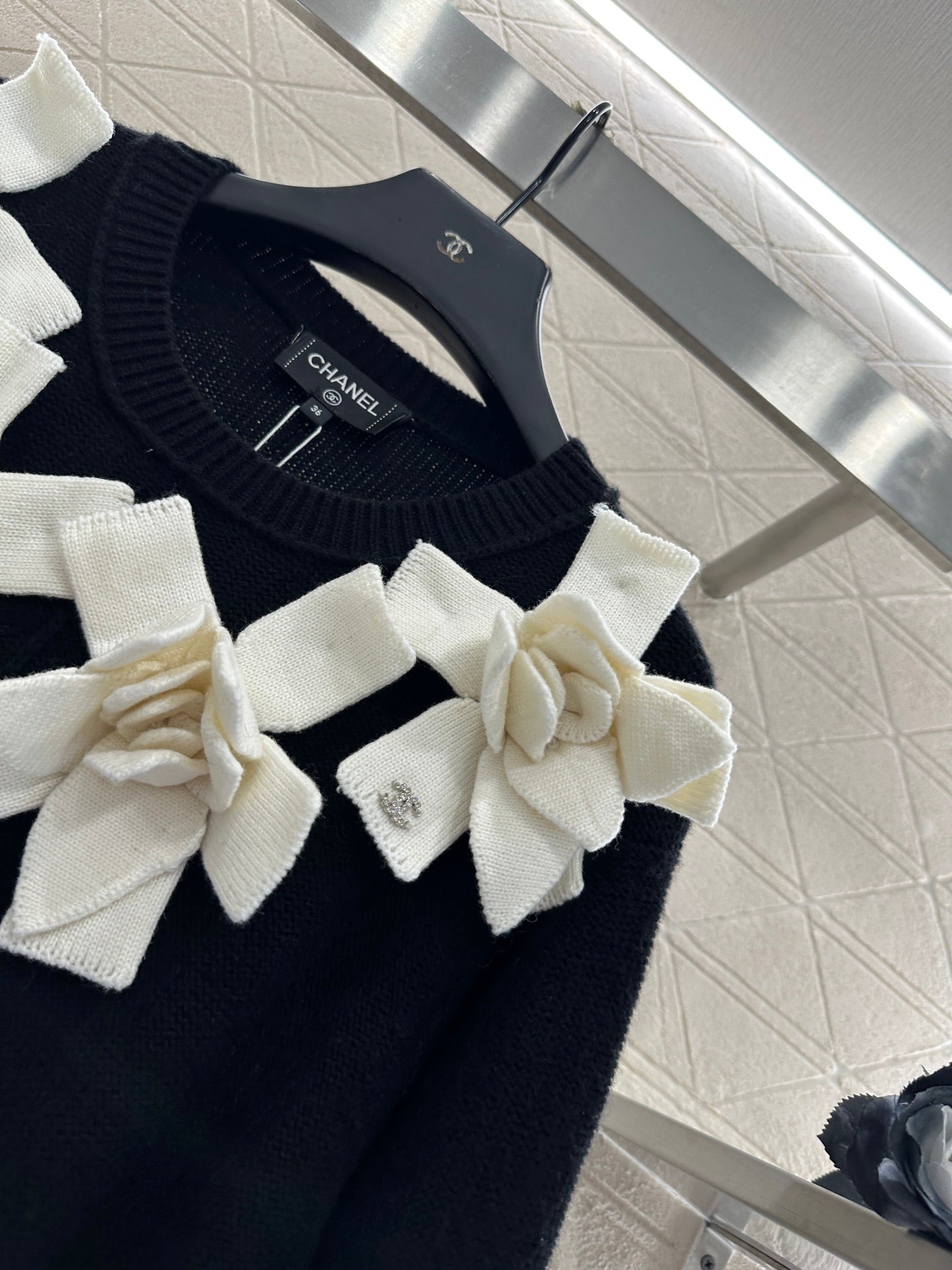 3D Camellia Knitted Dress