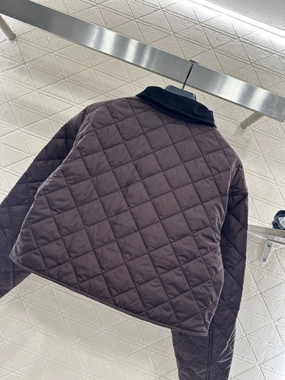 Corduroy collar short cotton jacket