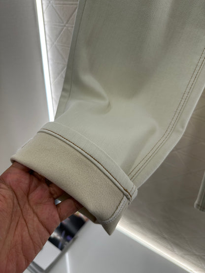 Straight waist belt with fleece jeans