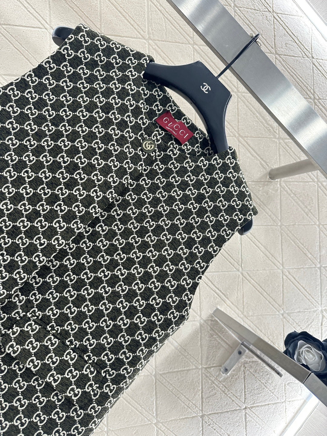 Round neck jacquard vest