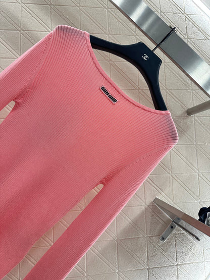 Slim fit base striped knitted long sleeved shirt