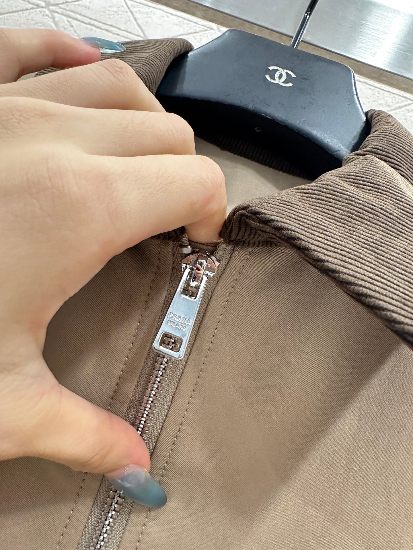 Corduroy collar contrasting jacket jacket