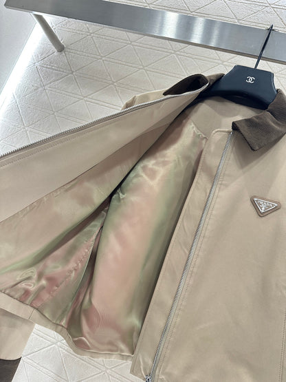 Corduroy collar contrasting jacket jacket