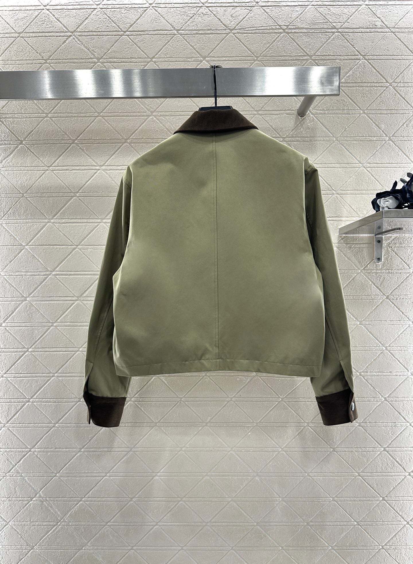 Corduroy collar contrasting jacket jacket