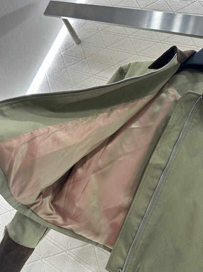 Corduroy collar contrasting jacket jacket