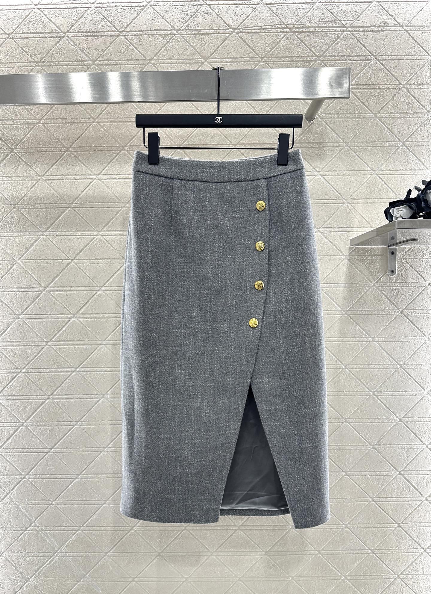 Round neck patchwork sleeve jacket half skirt set