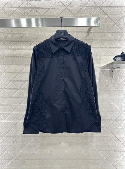 Solid color lace shirt