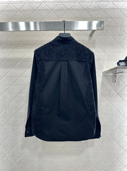 Solid color lace shirt