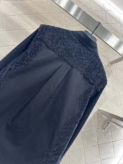 Solid color lace shirt