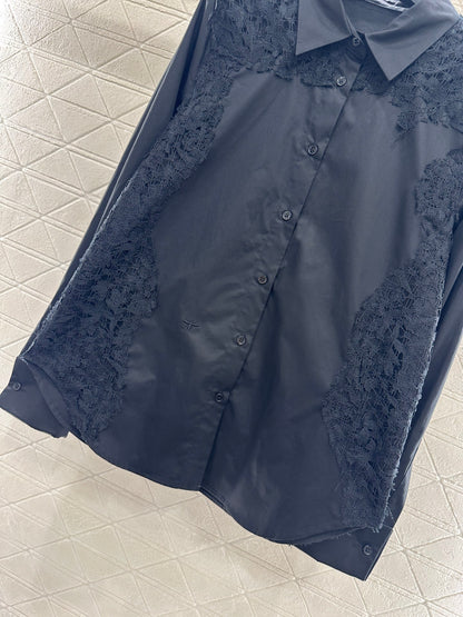 Solid color lace shirt